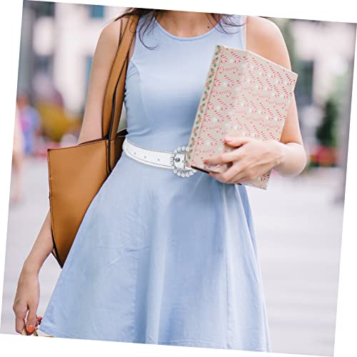 Adjustable Pearl Decorative Waist Belt for Women Transparent Skirt and Dress Accessory Lightweight Sash Belt with Rhinestone Detail Stylish Female Waistband for Suits and Coats3