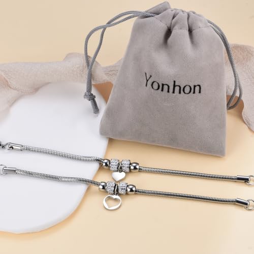 Image of Yonhon Mother Daughter Bracelet Necklace for 2 /3 /4, Mother Daughter Matching Keychain Set