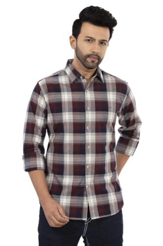Image of SUMMER LINE Men's 100% Cotton Checked Casual Shirt | Full Sleeve | Regular Fit | Soft & Breathable | Available in Sizes M-6XL