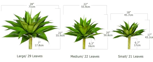 Image of Ttranewsoo 22' Artificial Plant,Artificial Agave Plants,Faux Plants for Outdoors,Artificial Plant Outdoor,Large Uv Resistant Fake Agave Planters for Indoor and Outdoor Decorating 1PCS