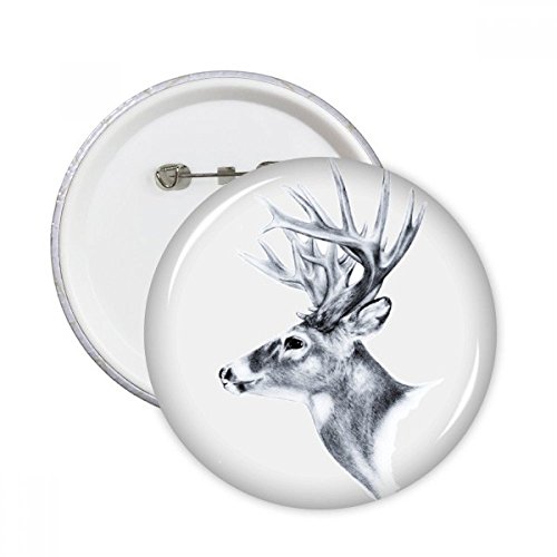 Pins cerf noir rond DIYthinker cadeau bouton déco