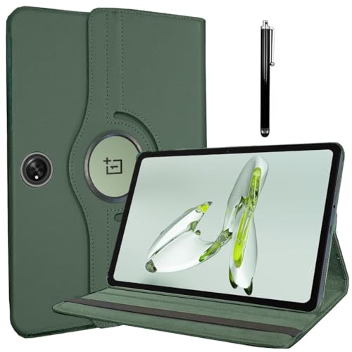 Image of ProElite Case Cover for OnePlus Pad Go 11.35 inch Case, 360 Rotatable Smart Flip Case for OnePlus Pad Go 11.35 inch Tablet with Stylus Pen, Dark Green