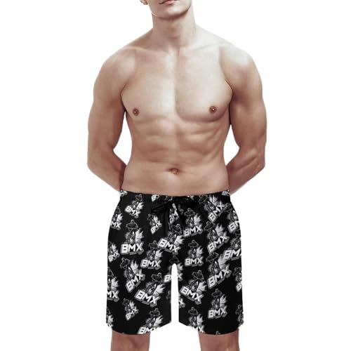 BMX Bike Mens Swim Trunks Quick Dry Beach Swimming Shorts with Mesh Lining and Pockets2