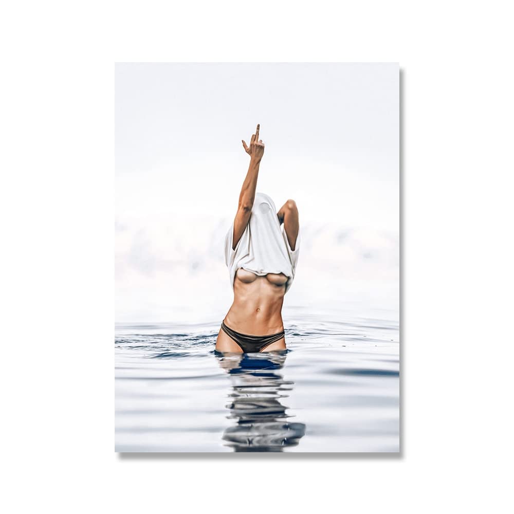 Noir Blanc Sexy Femme Corps Art Toile Peinture Photos Imprimer Mur Affiches Moderne Chambre Salon Peintures Décoratives 40x60cm Sans Cadre