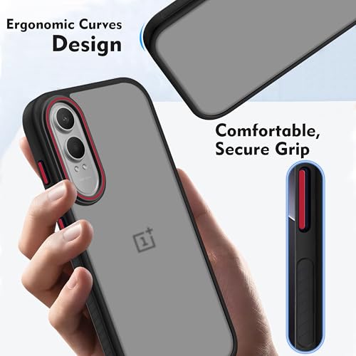 Image of V-TAN Back Cover Oneplus Nord CE4 Lite 5G Compatible Case, Matte Finish Transparent Case, TPU, Camera Protective Shockproof Cover (Black)