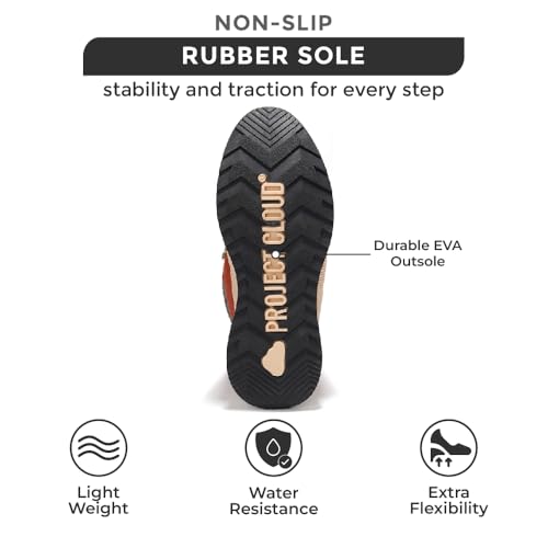 Project Cloud Waterproof Snow Boots for Women - Memory Foam Insole Non-Slip Womens Snow Boots & Winter Shoes with Shoe Lace - Lightweight Indoor Outdoor Shoes