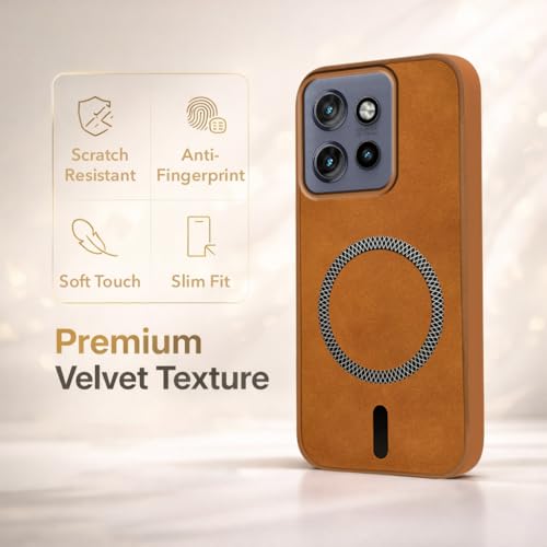Image of Jkobi Leather Finish Back Cover Case for Motorola Moto Edge 50 Neo (MagSafe Compatible Wireless Charging | Soft Touch | Camera Bump Protection)