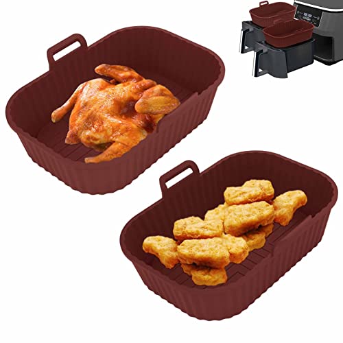Freidora de aire de silicona - Forros para Air Fryer | 2 piezas forros de silicona para freidora de aire reutilizable, olla freidora de aire de limpieza Ximan