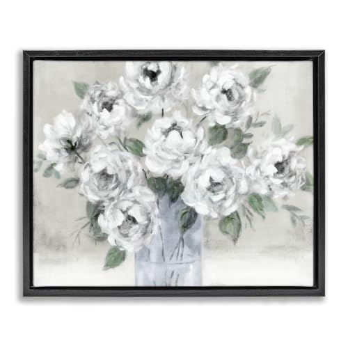 Traditional White Flower Bouquet, 16 x 20 Inch Canvas in Floater Frame