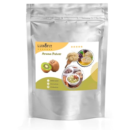 luxofit Kiwi Aroma Pulver, Verfeinern von Speisen und Getränken, Dessert-Veredelung, Vegetarisch und Vegan, Geschmacksintensität, Made in Germany, GMO-Frei (1 Kg)