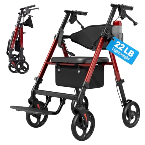 Lightweight Rollator Walkers Wheelchair Combo