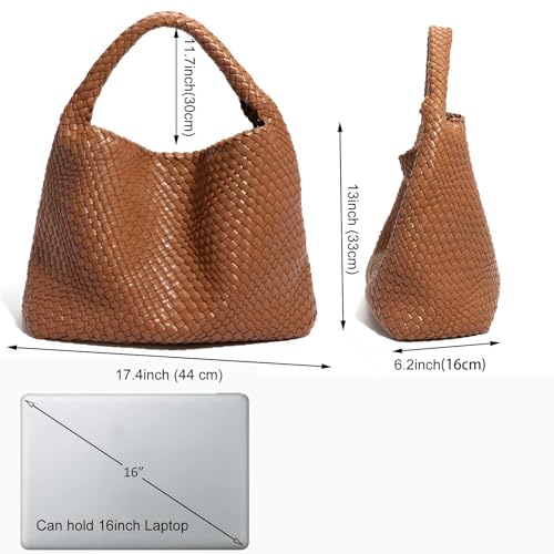 Image of Geelyda Woven Tote Bag for Women with Purse, Fashion Shoulder Hobo Underarm Bags, Large Woven Handmade Work Commuter Day Bags