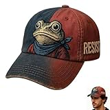 Vintage FDT Print Hat, Unisex Portland Frog Resist Patriotic Funny Baseball Cap Novelty Political Gift