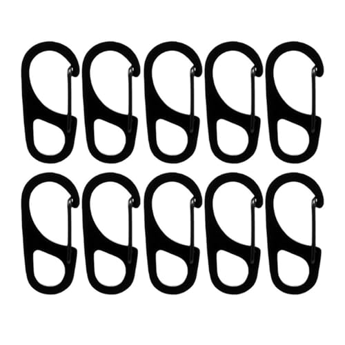 Illkjasfc Mosquetón con clip de 10 unidades, resistente, para gimnasio, camping, senderismo, al aire libre, pequeños mosquetones para vajilla de lino