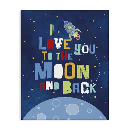 'Moon & Back with Rocket Ship'| Canvas Art