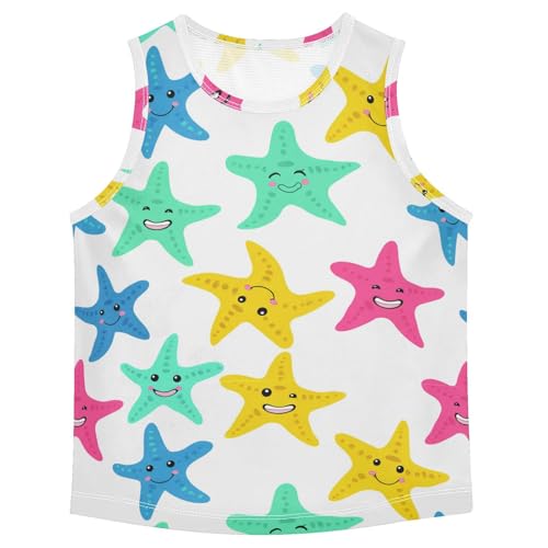 J JOYSAY Cartoon Starfish Happy Boys Tank Top Sleeveless Muscle Shirts Quick Dry Kids T-Shirts 3-15T
