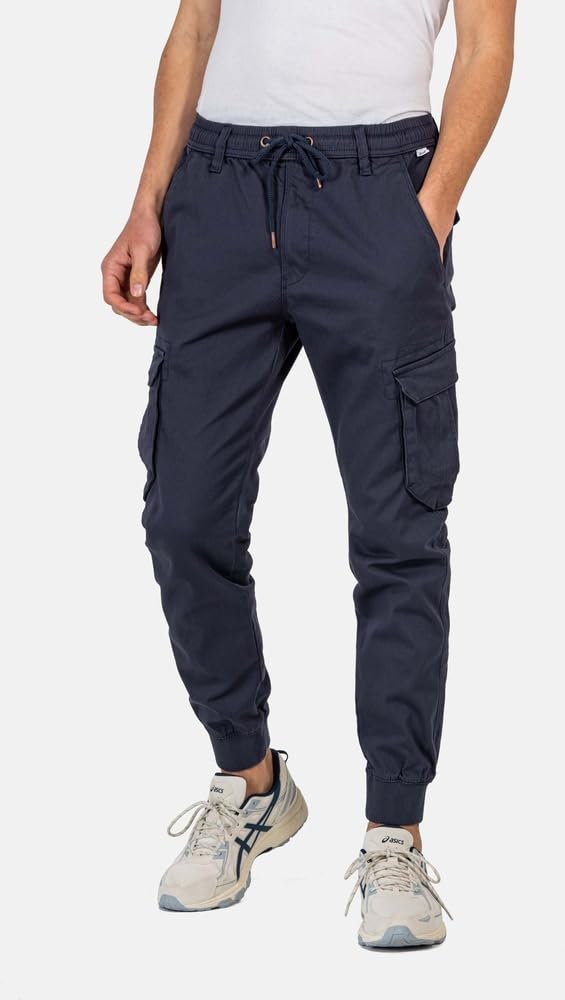 Reell Reflex Rib Cargo - Jogger Cargohose für Herren mit Kordelzug und elastischem Bund - Regular Tapered Fit - Hose aus Baumwolle