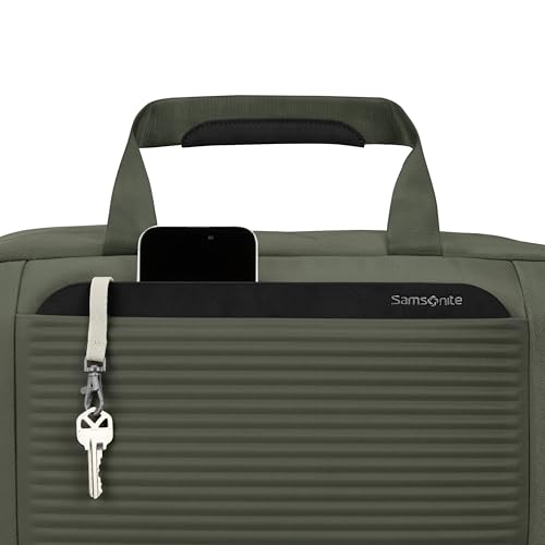 Samsonite Paralux Weekender Duffel Bag, Travel Carry-On Bag with Wide Opening, Drop-Bottom Shoe & Laundry Compartment, AirTag™ Holder, StackIt™ Strap - Business & Leisure Travel Bag - Olive by Samsonite - Image 4