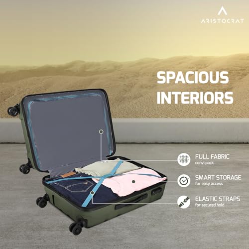 Image of Aristocrat Rock | Trolley Bag, 66 Cm, Medium Hardside Luggage | 4 Wheels, Combination Lock | Polypropylene | Suitcase for Travel | 7 Year International Warranty