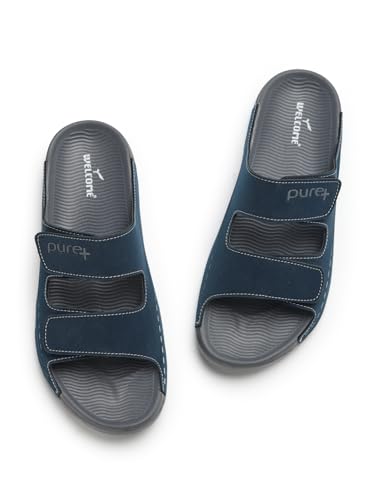 Image of URJO PURE Men's Sliders /Slippers Lightweight Super Flexible Arch Support Durable Anti Skid & Stylish Dailywear Sliders /Slippers for Men (URJO by Welcome)