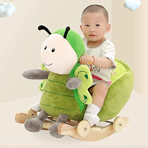 ZHANGYUEFEIFZ Schaukelpferd Plüsch Schaukeltier Pferd Rocking Horse Kinderstuhl Baby Trojan Spielzeug Geschenk… – Bild 4