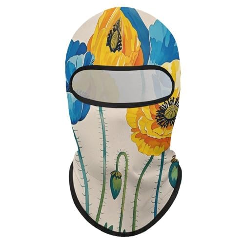 Balaclava para hombre y mujer, máscara completa para esquí, ciclismo y motociclismo, con diseño floral miniatura 1