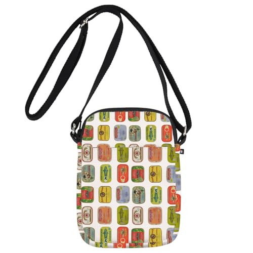 JNIAP Canned Sardines Crossbody Bag Sardine Tin Fish Gift Tin Fish shoulder bag Sardine Lover Gifts