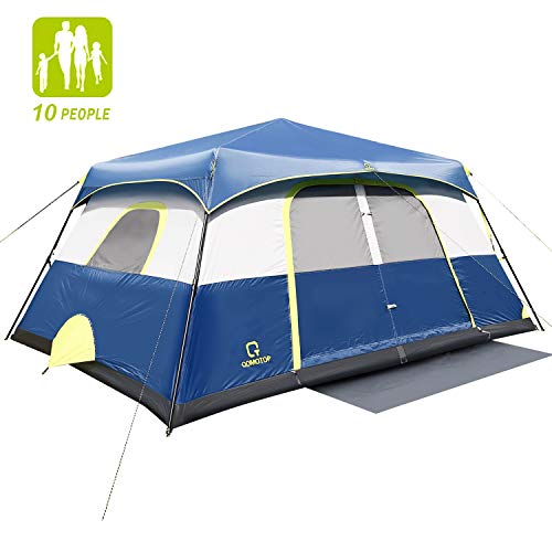QOMOTOP Camping Tent for 10 Person, Instant Set-Up Within 1 Minute, 14'x10' Cabin