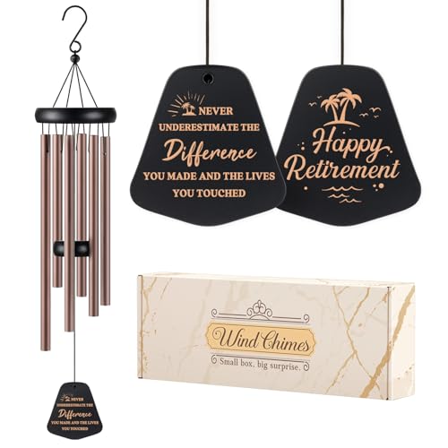 Aurahouse Retirement Gift for Woman Men, Happy Retirement Decorations Wind Chime, Best Retirement Gifts for Women Men 2026, Retired Gift for Coworkers, Teacher, Boss, Friends, 26"