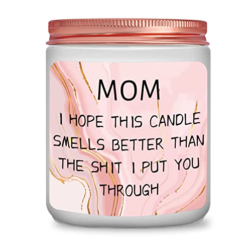 Mothers Day Gifts For Mom From Daughter Son- Mom Candles Gifts- Birthday Gifts For Mom- Presents For Mom- Funny Gifts For Mom-Glass Jar Lavender Scented Candles, 7Oz #TOP4