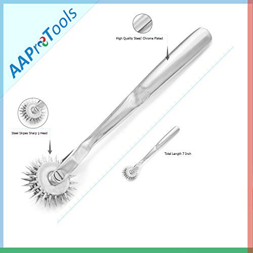 AAProTools Wartenberg Neurological Pin Wheel Stainless Steel Skipes Sharp 3 Head Diagnostic Instruments