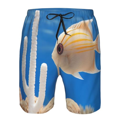 Fish and Coral Men's Beach Pants-Quick-Dry & Comfortable Mens Beach Shorts for Men, Perfect for Surfing and Everyday Wear 5