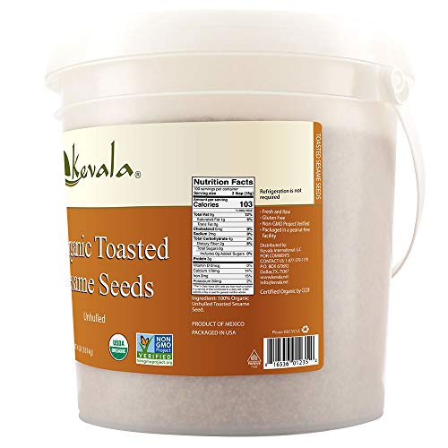 Kevala Organic Toasted Sesame Seeds, Unhulled, 4 Lb #TOP1