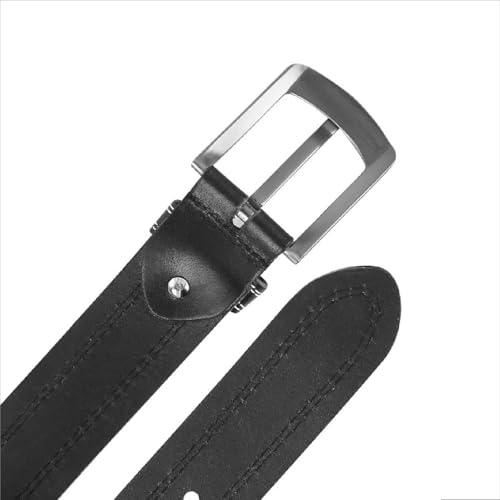 Berreri Men’s Genuine Leather Belt Men with Strong Metal Buckle - Durable Double Stitching Mens Leather Belt2