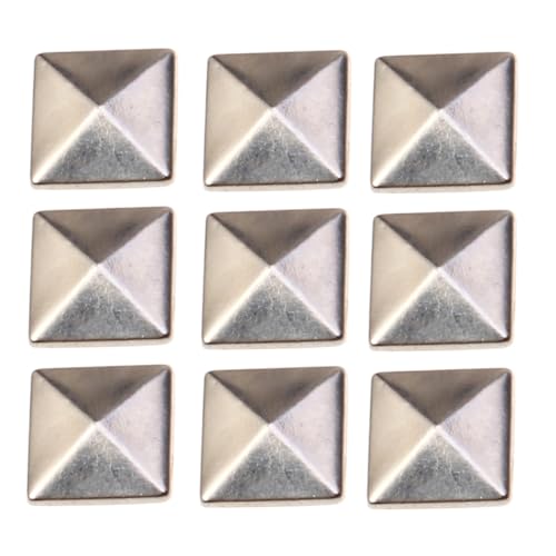 Healifty 100 Tachuelas Planas Pirámide Plateadas Para Ropa Bolsos Zapatos Cinturones Accesorios De Bricolaje Estilo Punk Decoración Manualidades