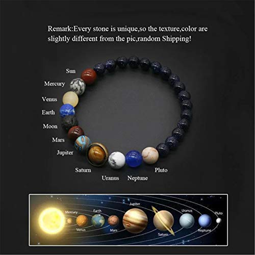 ONLYJUMP Planet Bracelet Solar System Universe Galaxy Bracelet Handmade Natural Stone Bead Bracelet String Adjustable Astronomy Gifts Bangle for Women Men Kids (Planet 2) - Image 3