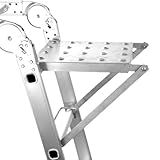 Plataformas de Escalera con escalones | de Soporte Ajustable de Metal Resistente | Accesorio para Escalera | para hogar, Bricolaje, Bomberos, elevación, Banco Elevador