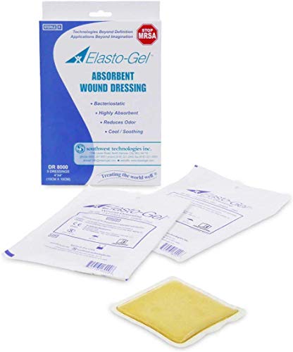 Elasto-Gel Sterile Wound Dressing Without Tape 4x4 5/Box DR8000 by Elasto-Gel