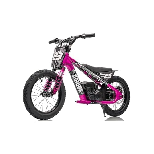 wanan Electric Dirt Bike for Kids 6-12 with Shock-Absorbing Front Fork, 250W Electric Motorcycle Up to 15.5MPH, 24V Detachable Battery, 16” Tire Electric Balance Bike (Shock-Absorbing Type, Pink)