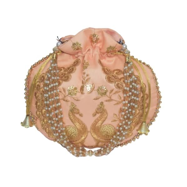 TheHandikrafts Designer Embroidered Handbags for Women Wedding Party and Return Gift Potli Bags for Party Accessories