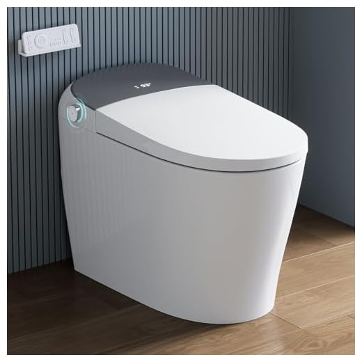 Uncle Brown Luxury Smart Toilet with Bidet Built In, Bidet Toilet with Heated Seat, Elongated Japanese Toilet with Automatic Flush, Dryer, Night Light, Digital Display