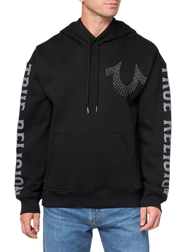 True Religion Men's Relaxed Studded Pullover Hoodie