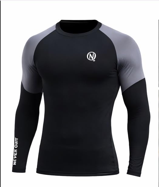 Image of NEVER QUIT Men Slim Fit Sports, Gym T-Shirt Black Color