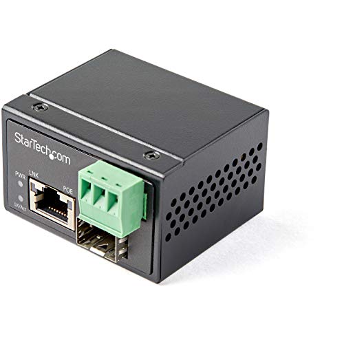 PoE+ Industrial Fiber to Ethernet Media Converter 30W - SFP to RJ45 - Singlemode/Multimode Fiber to Copper Gigabit Ethernet - Mini/Compact Size - IP-30/ -40 to +75C (IMC1GSFP30W)