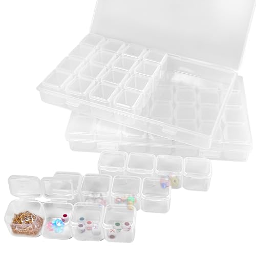 Image of Guyuyii 2 Pack 28 Grids Diamond Painting Storage Organizer | 56 Slots Bead Storage Containers with Snap-Lock Lids for DIY, Diamond Drills, Earrings, Jewelry, Small Craft Supplies