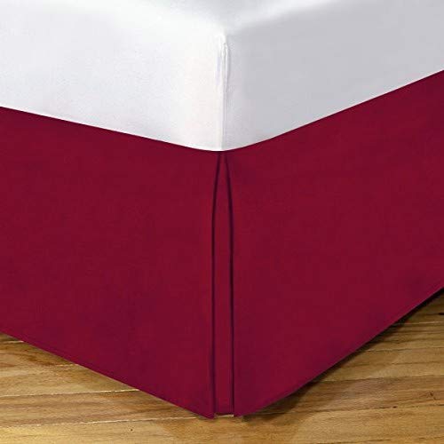 Lux Hotel Tailored Bed Skirt Classic 14" Drop Length Pleated Styling, Twin Xl, Red #TOP1