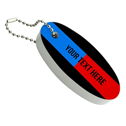Graphics and More Personalized Custom 1 Line Firefighter Police Thin Blue Red Line Floating Keychain Oval Foam Fishing Boat Buoy Key Float