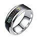 Holibanna Moniteur de Température Anneaux Thermomètre Numérique Capteur Corps Bagues Intelligentes Couple Amoureux Anneaux de Mariage de Noël Bijoux en Acier Couleur Taille 7