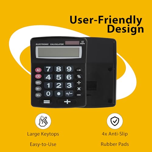 Lily'S Home SW1377 Lily' Home Jumbo 12 Digit With Solar Power, Large Lcd Display - Desktop Calculator, Dual Power, Large Button Design, Battery Operation, Easy-To-Read Tilted, For Home, Office thumb #5