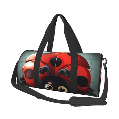 Travel Duffle Bag Weekender Bags for Men Women with Shoe Compartment Large Capacity Weekender Overnight Bag Cartoon Ladybug Carry On Tote Bags Sport Gym Bag for Travel Yoga